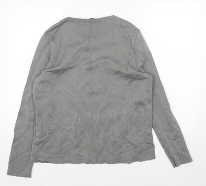 Per Una Womens Grey Viscose Basic T-Shirt Size 14 Round Neck