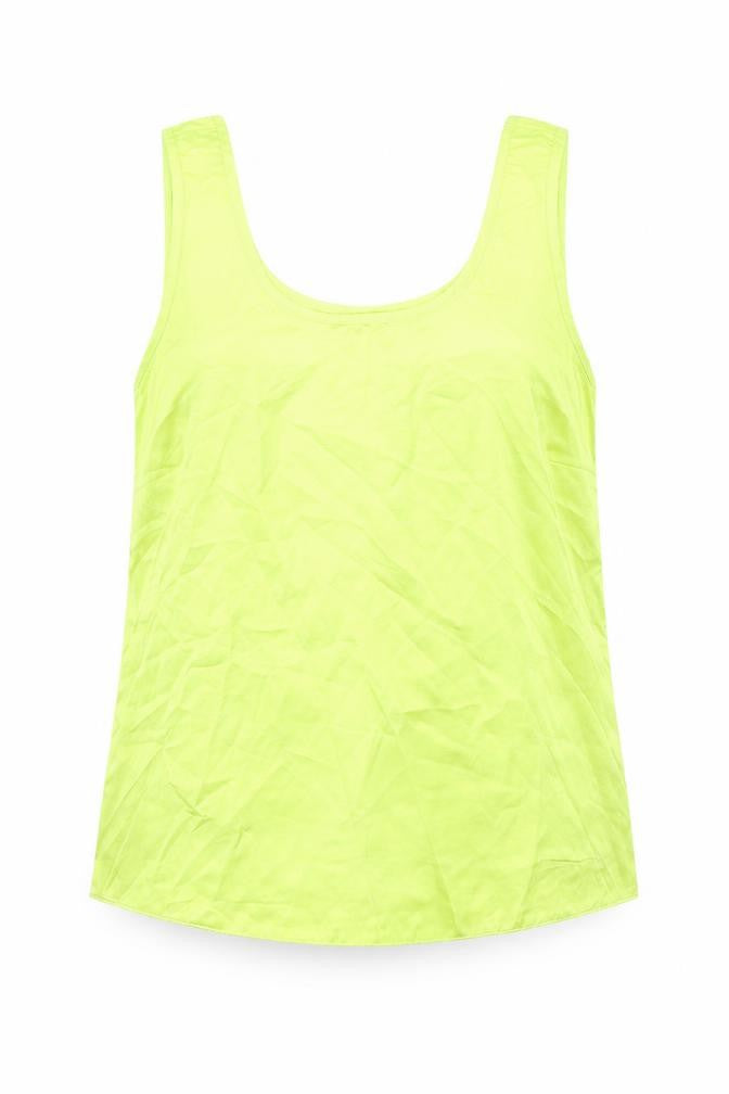 George Womens Yellow Polyester Basic Tank Size 12 Round Neck