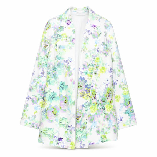 ASOS Womens White Floral Overcoat Coat Size 8