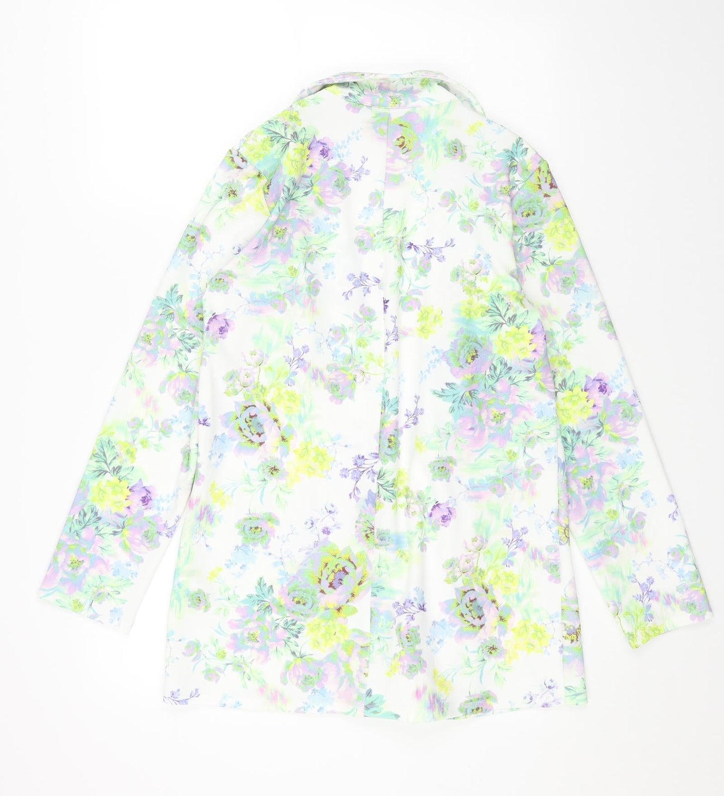 ASOS Womens White Floral Overcoat Coat Size 8