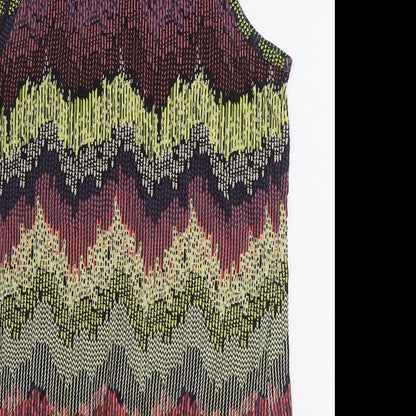 New Look Womens Multicoloured Geometric Polyester Basic Tank Size 8 Round Neck