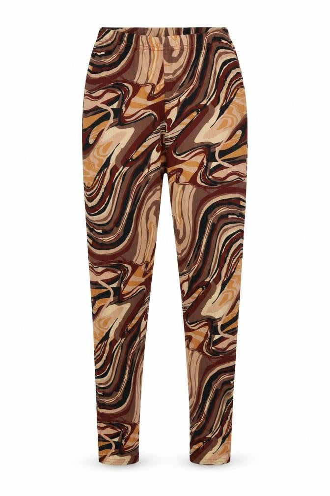 PRETTYLITTLETHING Womens Brown Geometric Polyester Jogger Leggings Size 6