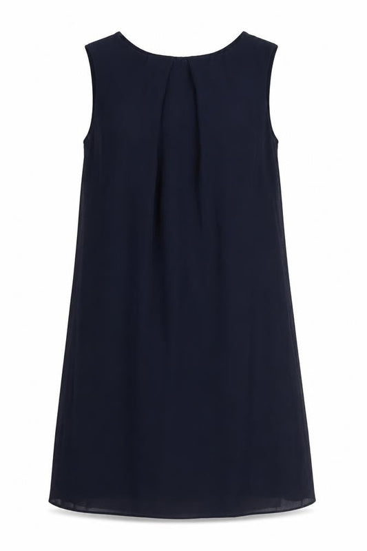 Primark Womens Blue Polyester A-Line Size 8 Boat Neck Button