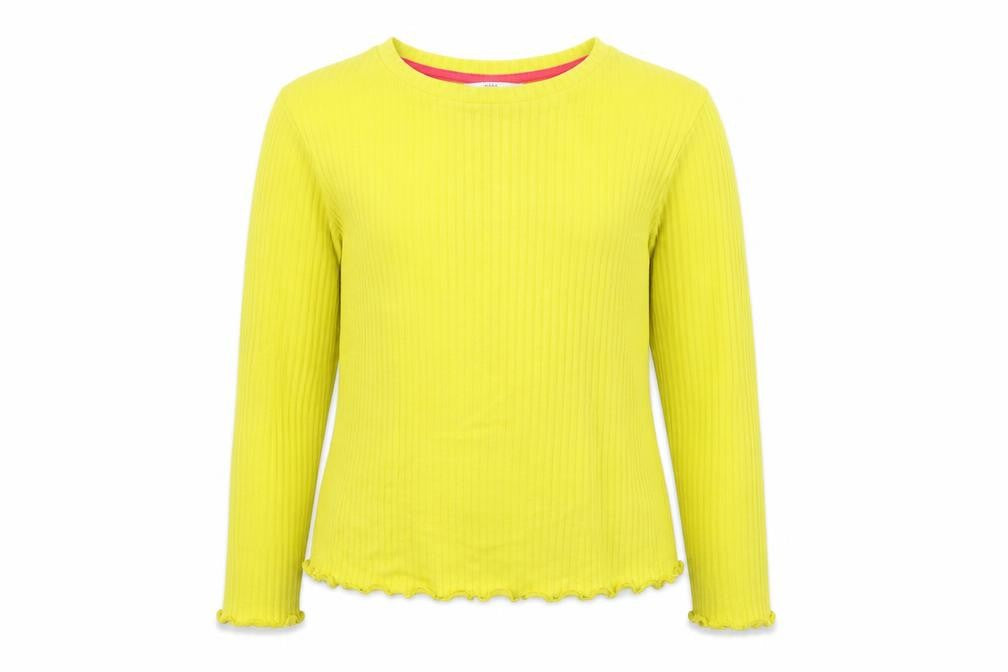 Marks & Spencer Girls Yellow Round Neck Polyester Pullover Jumper Size 11-12 Years Pullover