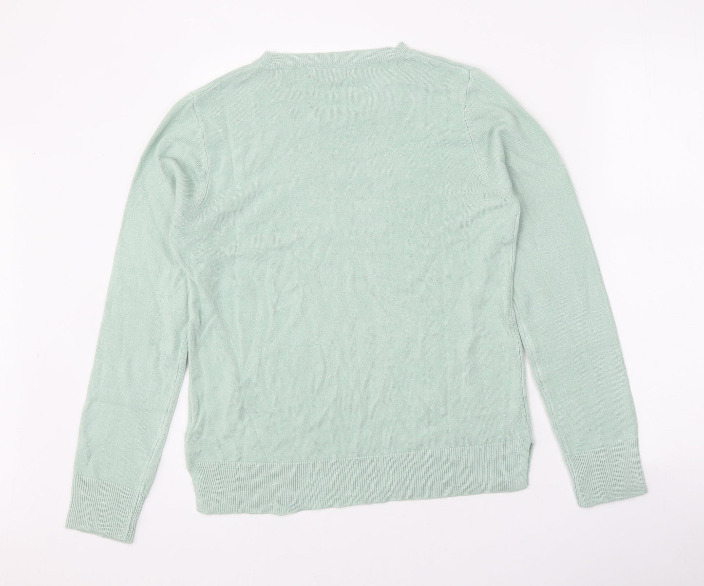 Marks and Spencer Womens Green Roll Neck Acrylic Pullover Jumper Size 12