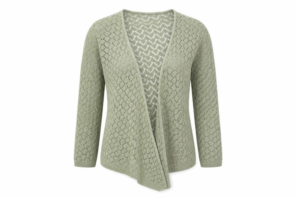 Preworn Womens Green V-Neck Acrylic Cardigan Jumper Size 2