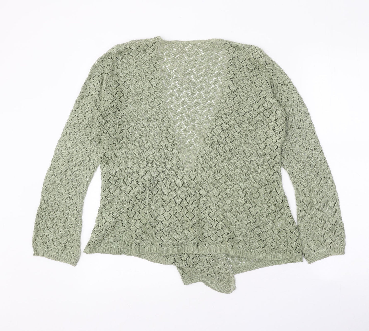 Preworn Womens Green V-Neck Acrylic Cardigan Jumper Size 2