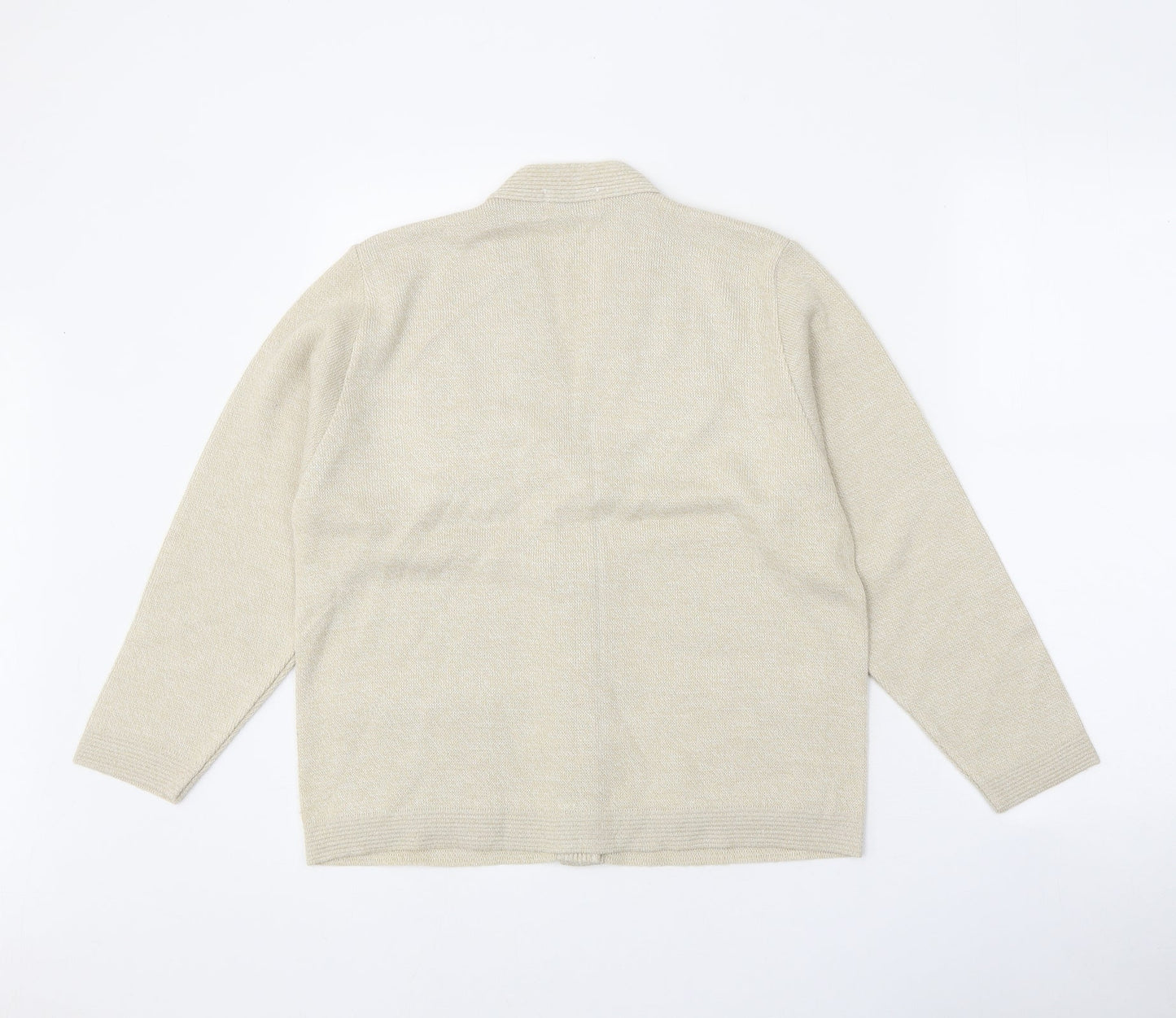 Care Womens Beige V-Neck Acrylic Cardigan Jumper Size S