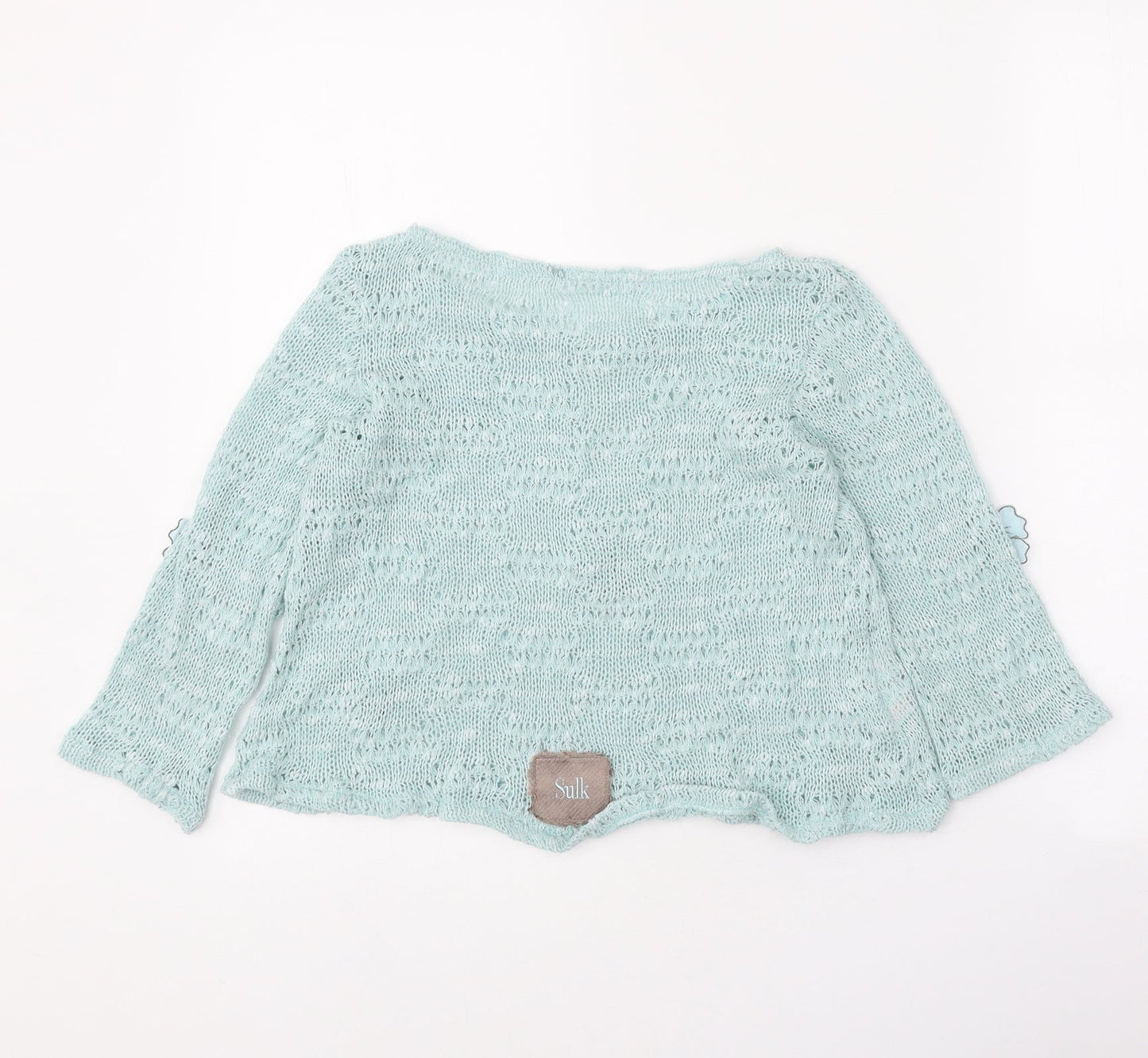 Sulk Girls Blue Boat Neck Viscose Pullover Jumper Size 12 Years Pullover