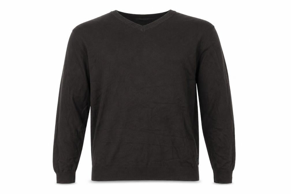 Full Circle Mens Brown V-Neck Cotton Pullover Jumper Size XL