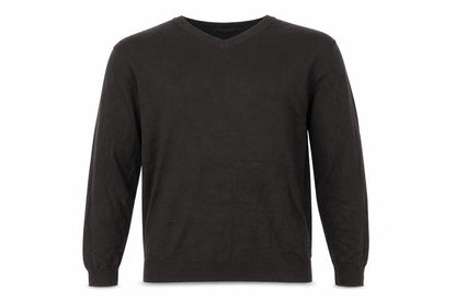Full Circle Mens Brown V-Neck Cotton Pullover Jumper Size XL