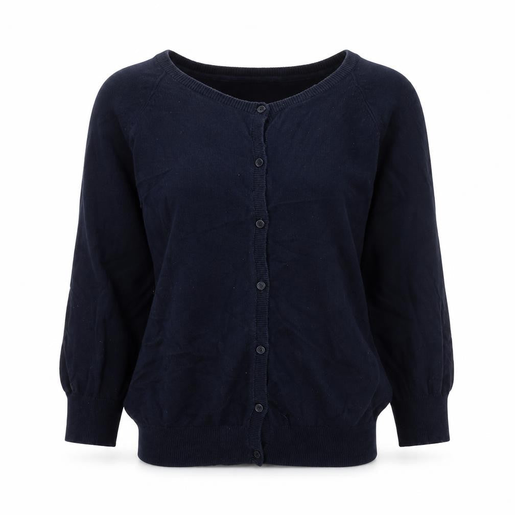 Red Herring Womens Blue V-Neck 100% Cotton Cardigan Jumper Size 10