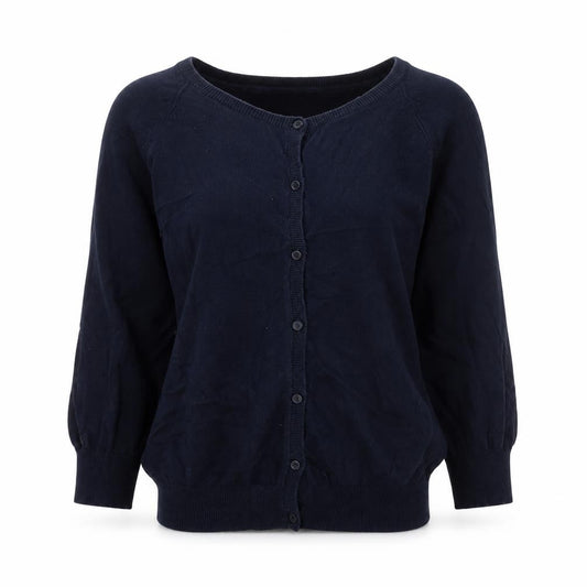 Red Herring Womens Blue V-Neck 100% Cotton Cardigan Jumper Size 10