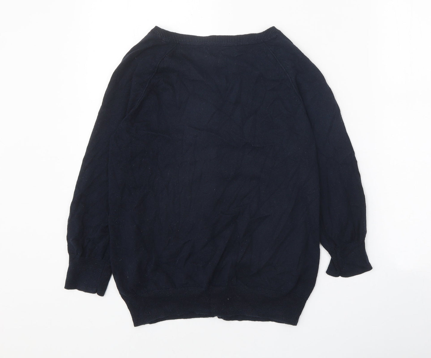 Red Herring Womens Blue V-Neck 100% Cotton Cardigan Jumper Size 10