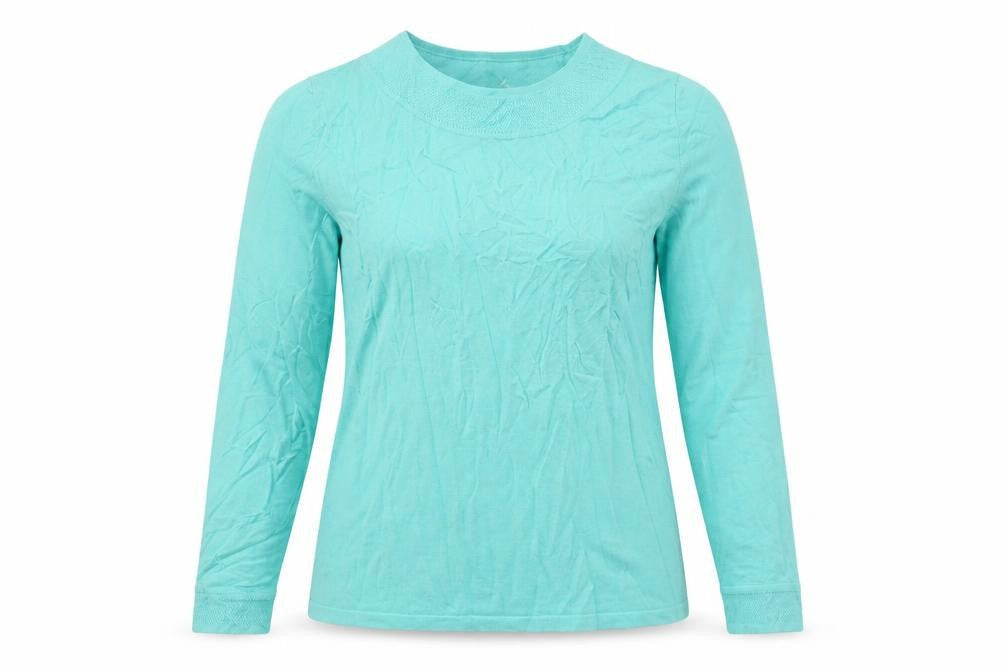 Bonmarché Womens Green Round Neck Viscose Pullover Jumper Size M