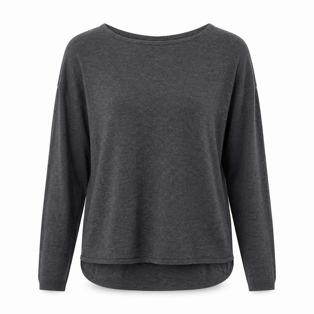H&M Womens Grey Boat Neck Acrylic Pullover Jumper Size S