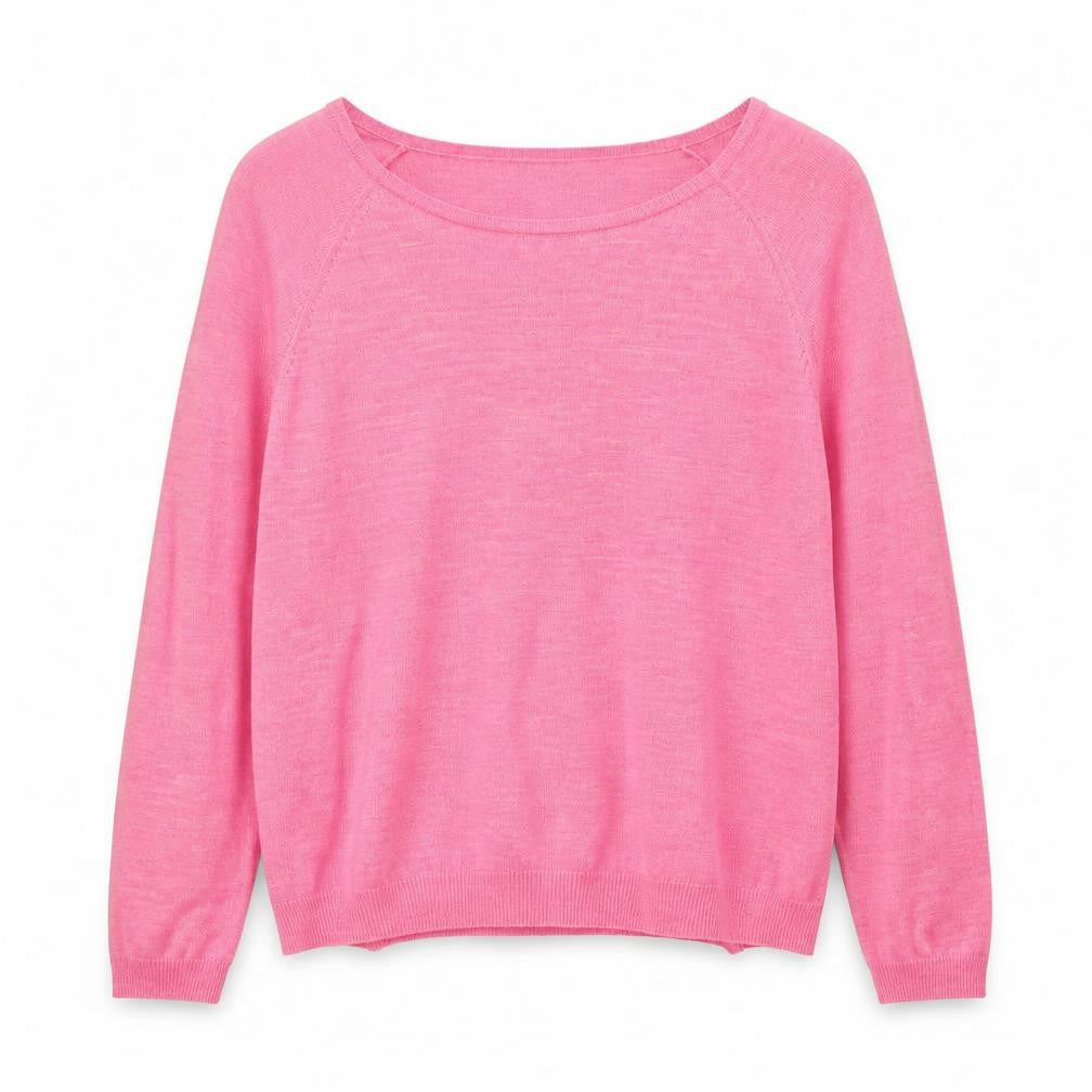Topshop Womens Pink Round Neck Acrylic Pullover Jumper Size 10