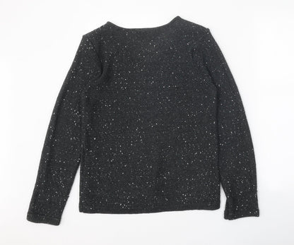 Classics Womens Grey V-Neck Acrylic Pullover Jumper Size 12