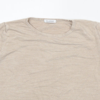 Classics Womens Beige Round Neck Acrylic Pullover Jumper Size 18