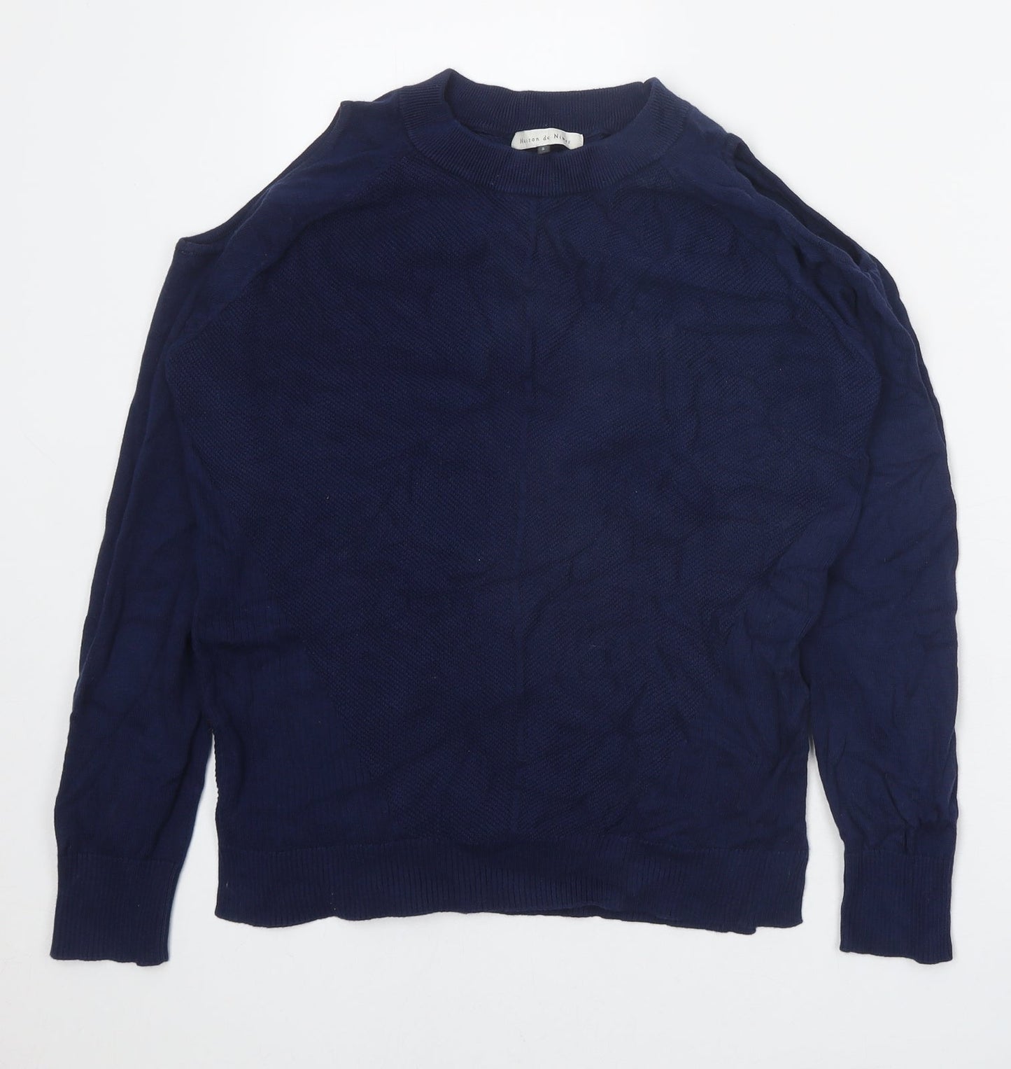 Maison de Nimes Womens Blue Round Neck 100% Cotton Pullover Jumper Size S