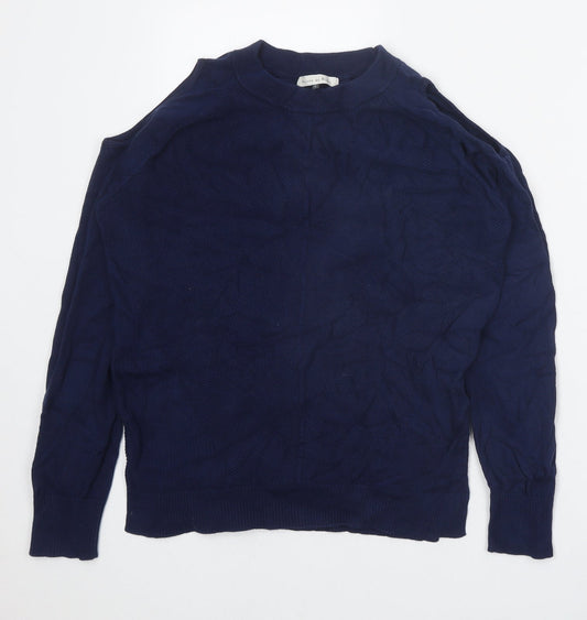 Maison de Nimes Womens Blue Round Neck 100% Cotton Pullover Jumper Size S