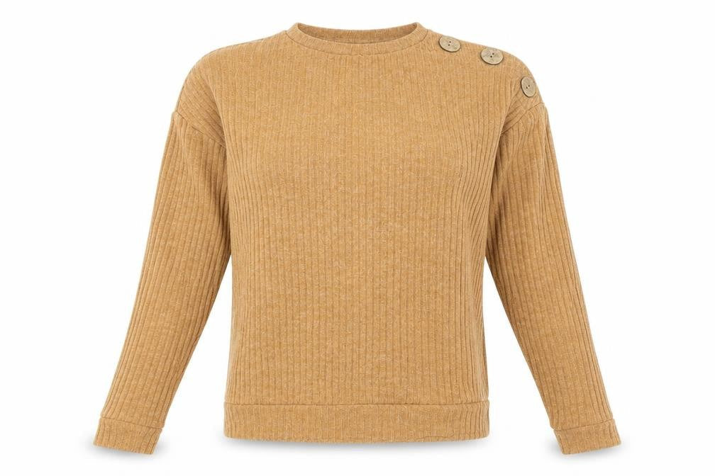 Papaya Womens Beige Round Neck Acrylic Pullover Jumper Size 10