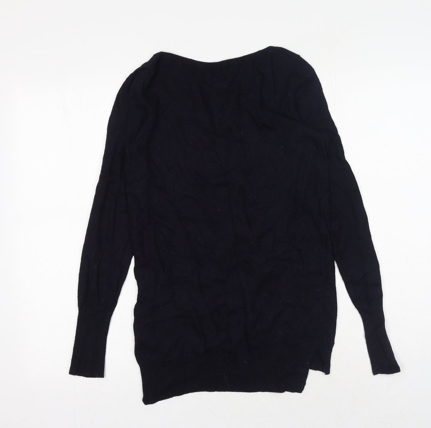 Oasis Womens Blue Round Neck Viscose Pullover Jumper Size S