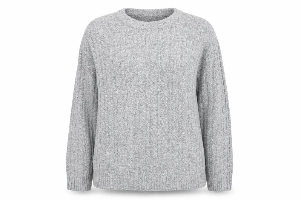 Preworn Womens Grey Round Neck Acrylic Pullover Jumper Size S