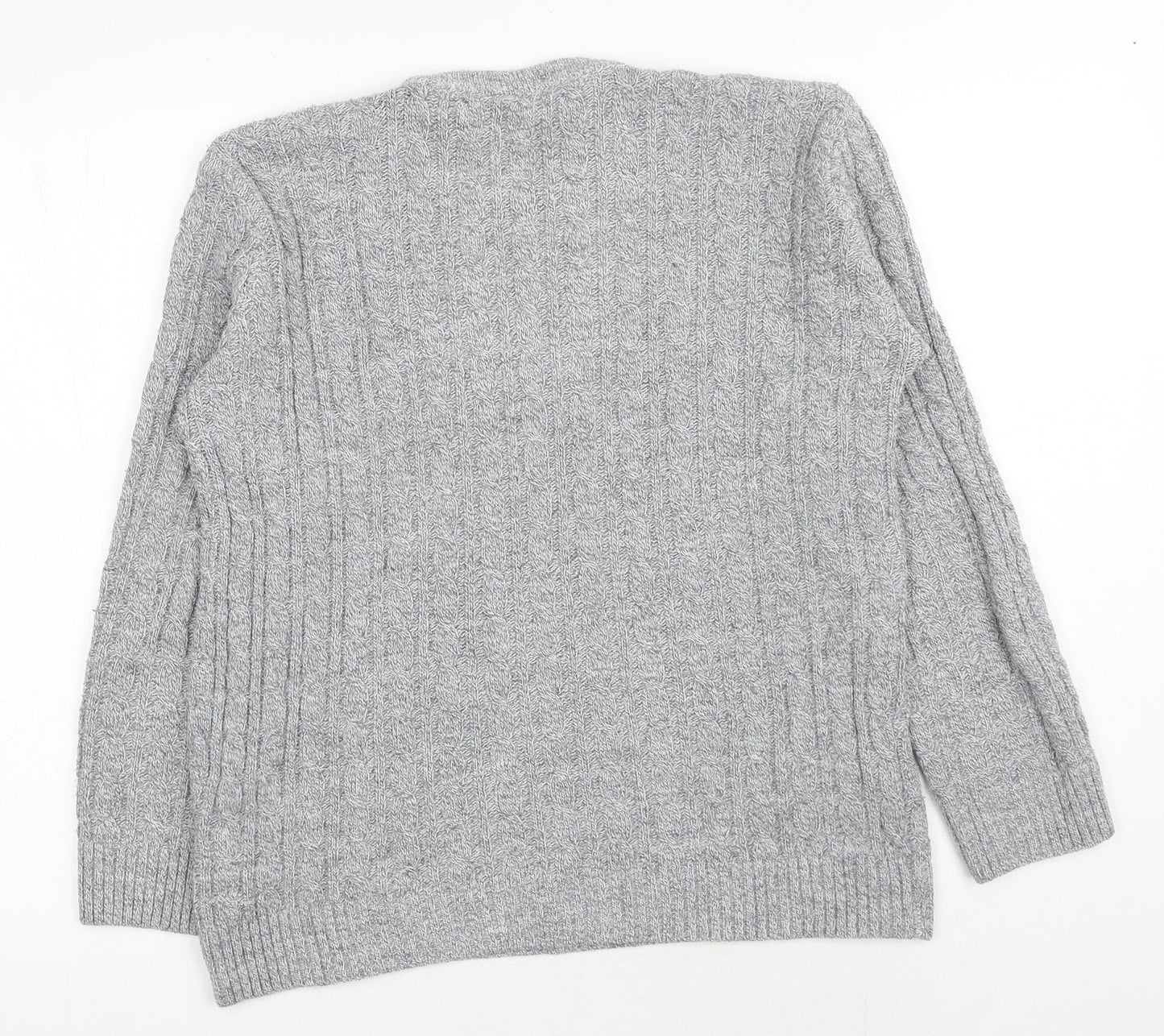 Preworn Womens Grey Round Neck Acrylic Pullover Jumper Size S
