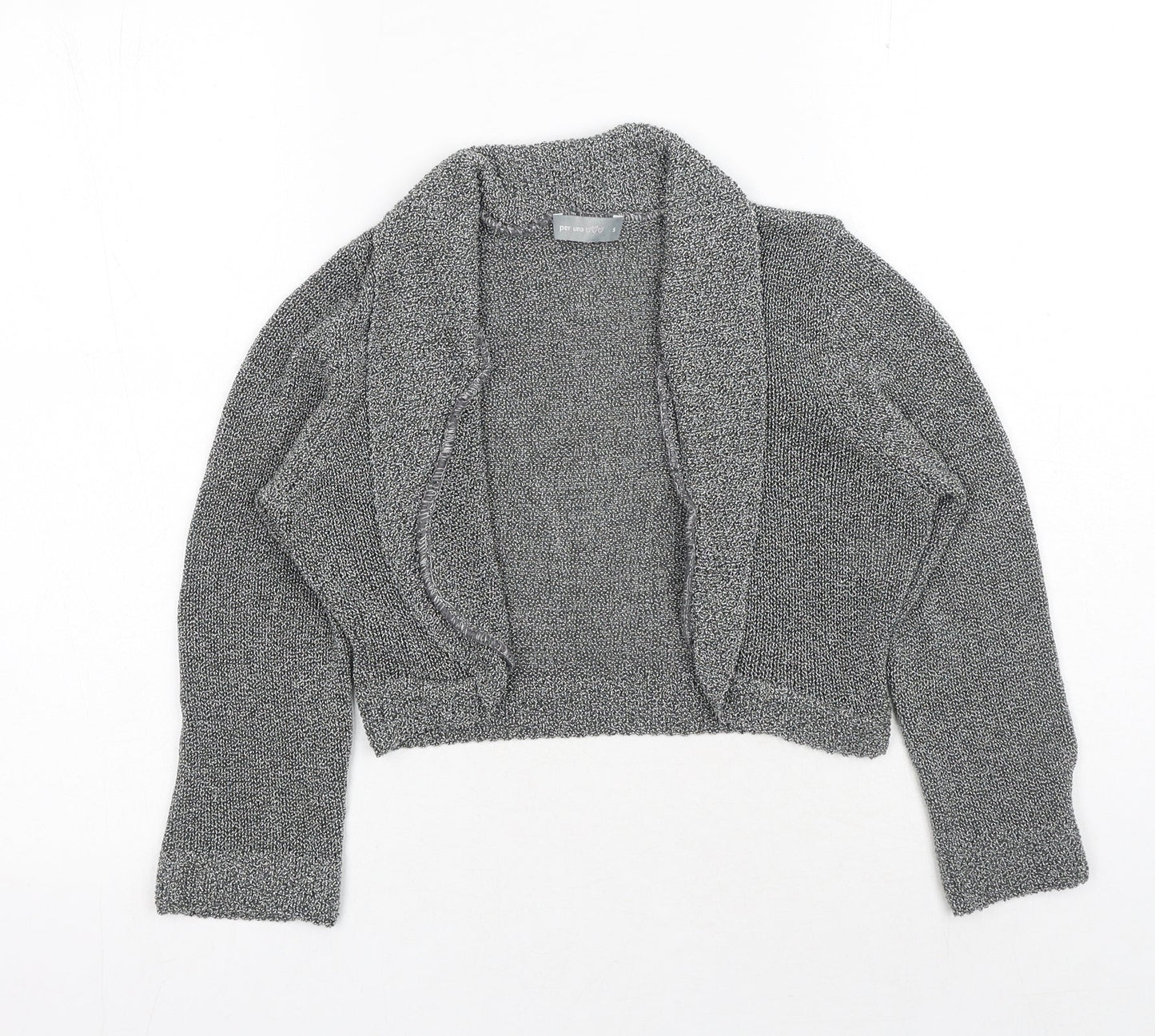 Marks and Spencer Womens Grey V-Neck Acrylic Shrug Jumper Size S