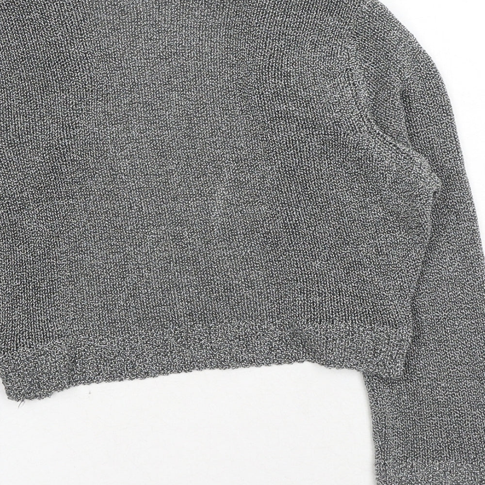 Marks and Spencer Womens Grey V-Neck Acrylic Shrug Jumper Size S