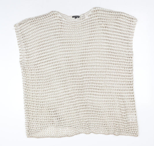 Casamia Womens Beige Round Neck Acrylic Pullover Jumper Size M - Size M/L