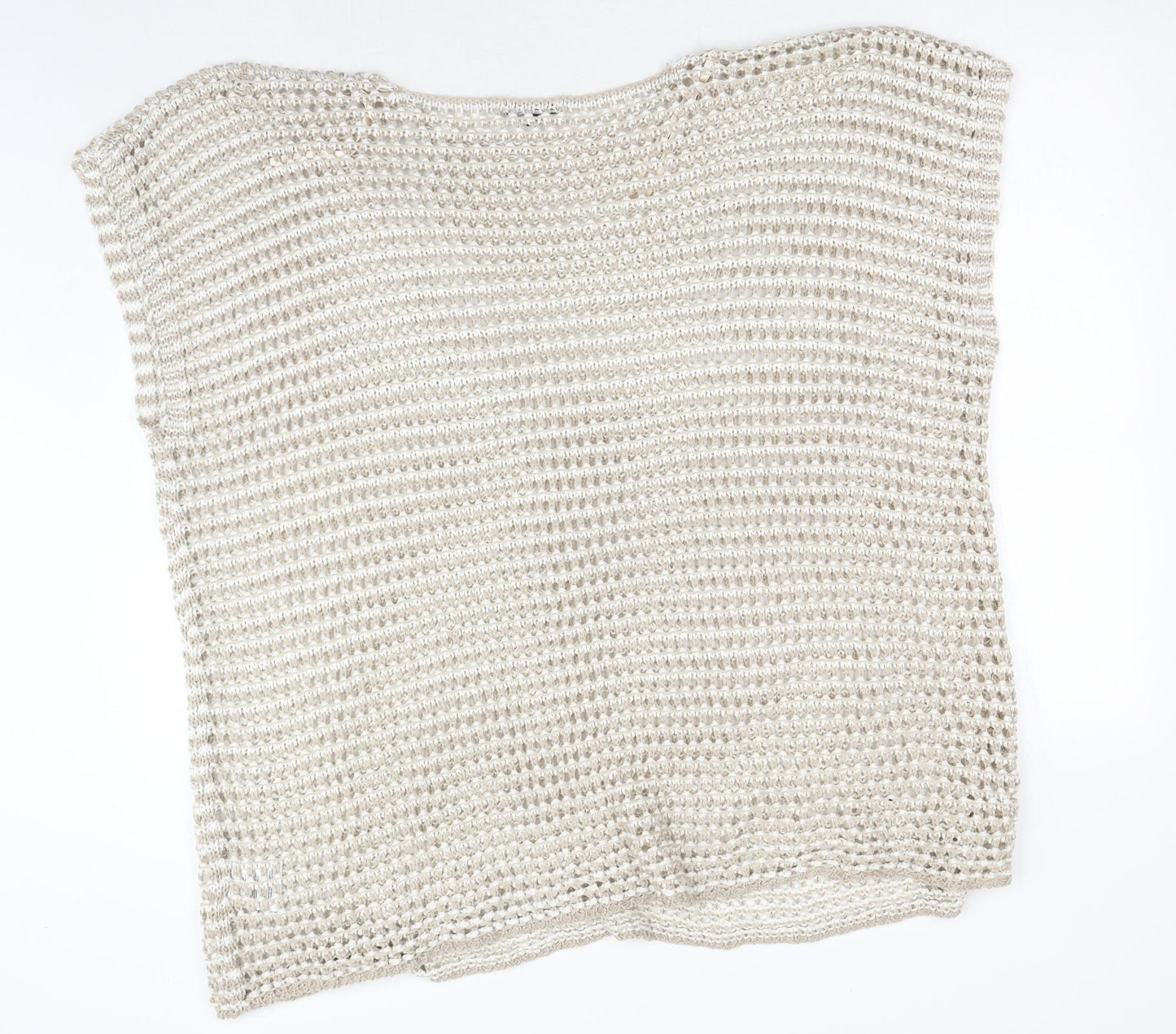 Casamia Womens Beige Round Neck Acrylic Pullover Jumper Size M - Size M/L