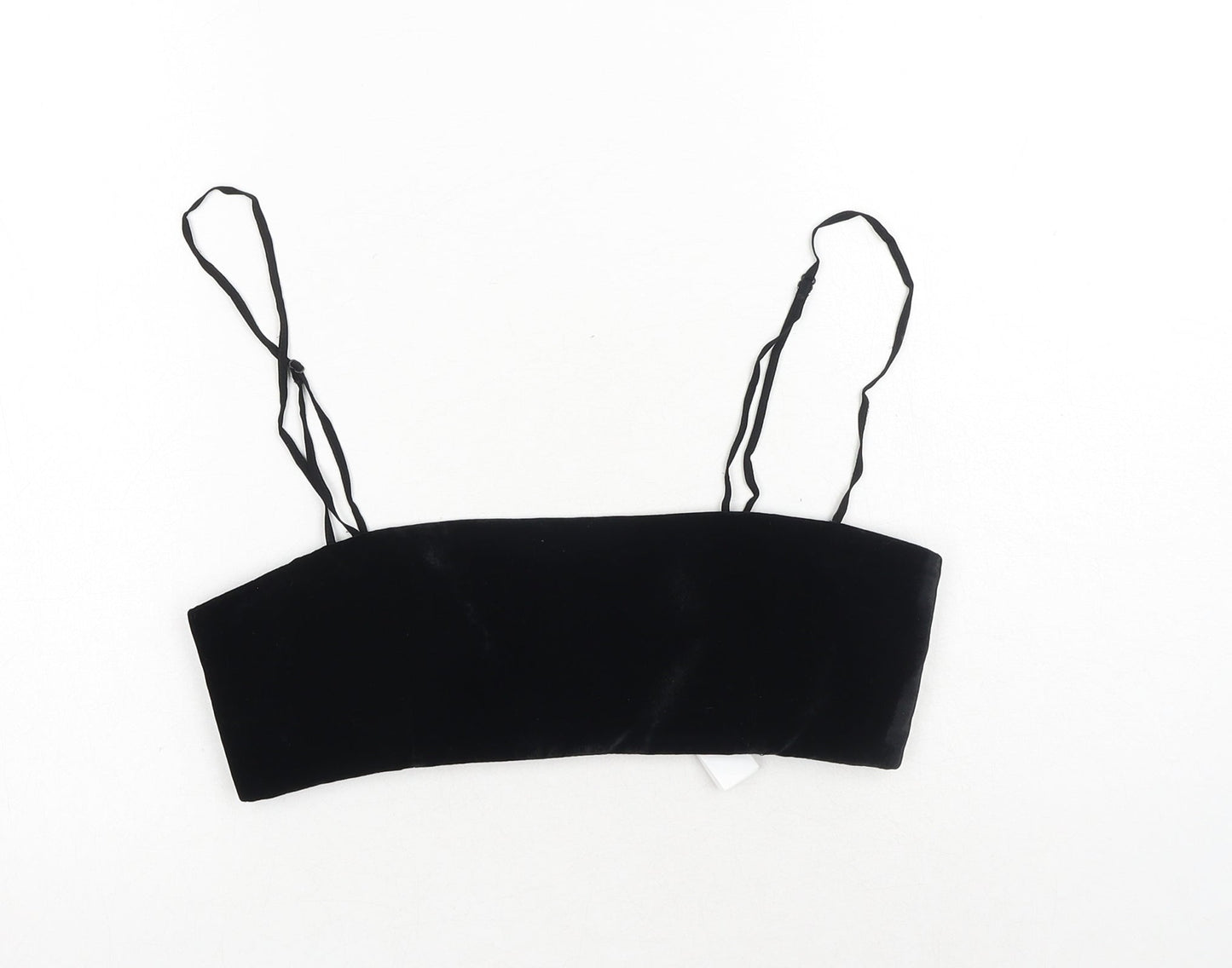 Zara Womens Black Polyester Cropped Tank Size M Square Neck