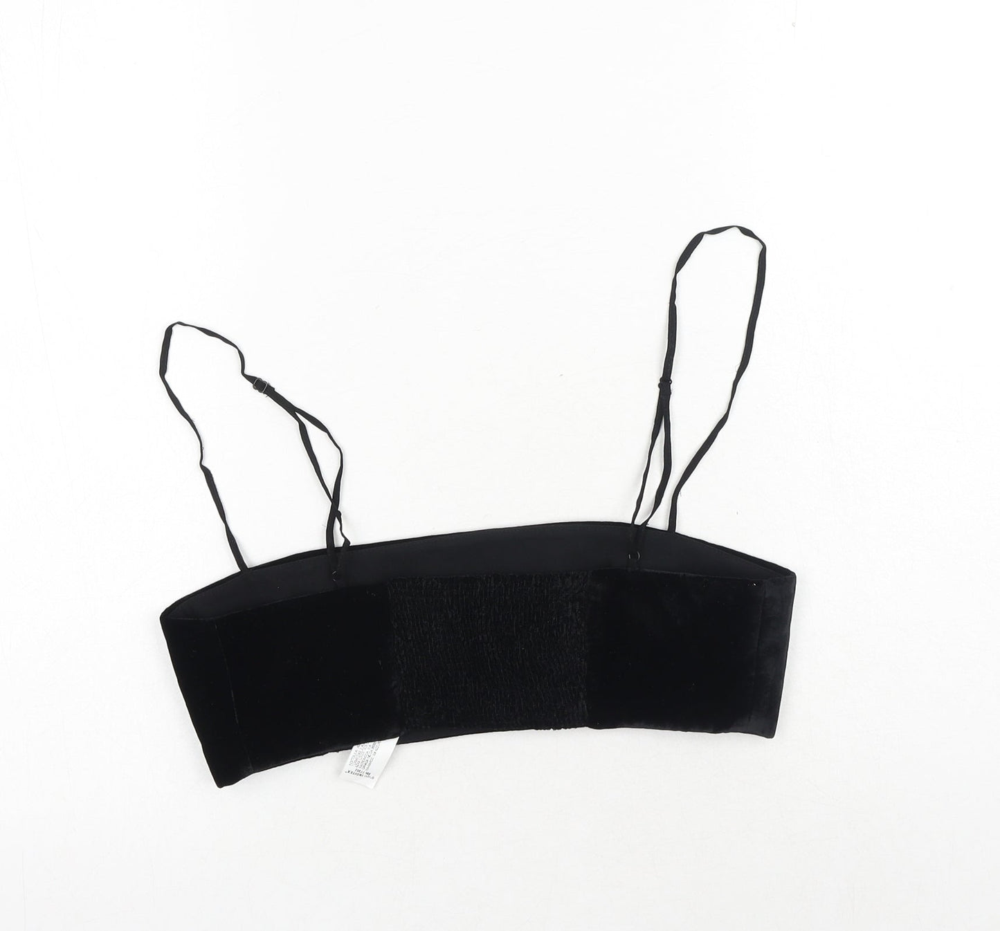 Zara Womens Black Polyester Cropped Tank Size M Square Neck