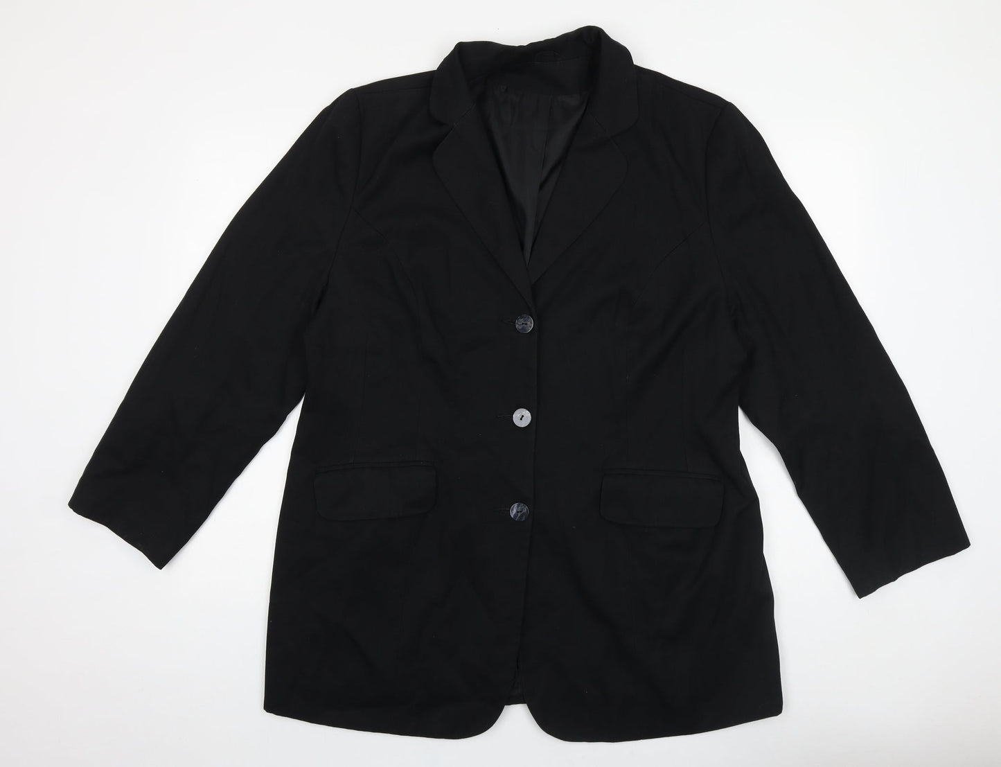 Preworn Mens Black Polyester Jacket Blazer Size 40