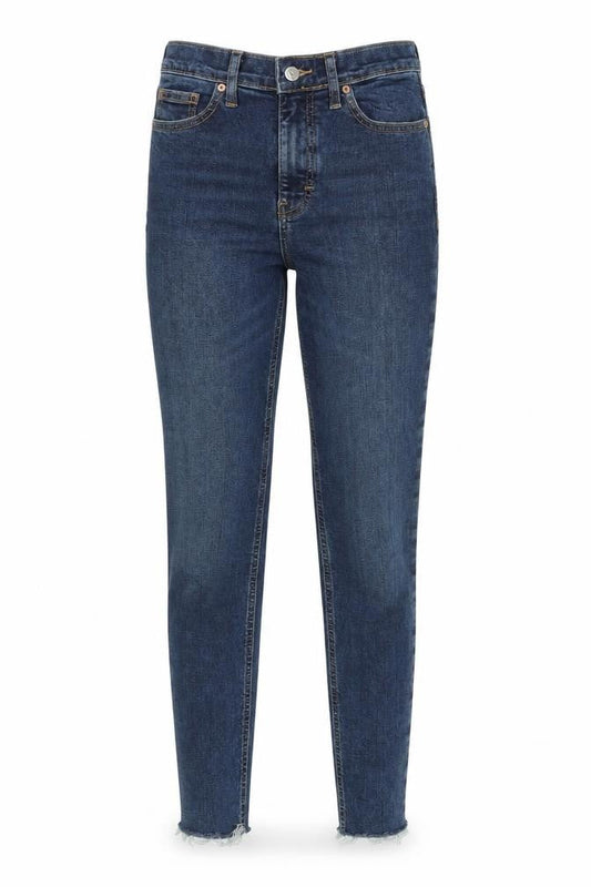 Topshop Womens Blue Cotton Skinny Jeans Size 26 in L32 in Regular Zip