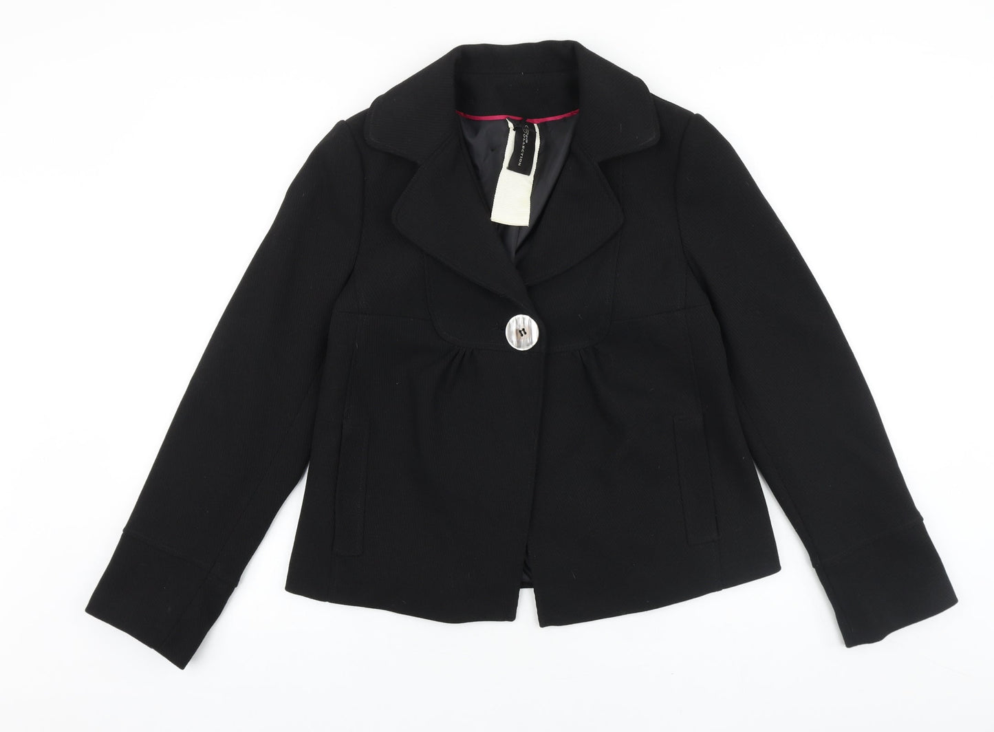 Evie Collection Womens Black Jacket Blazer Size 10 Button