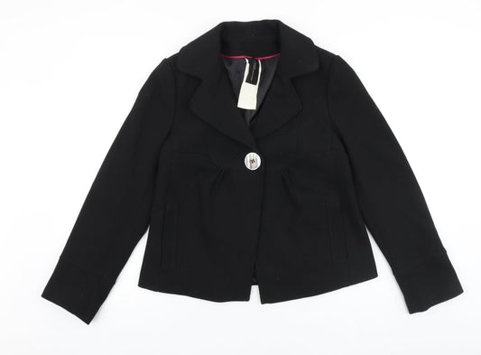 Evie Collection Womens Black Jacket Blazer Size 10 Button