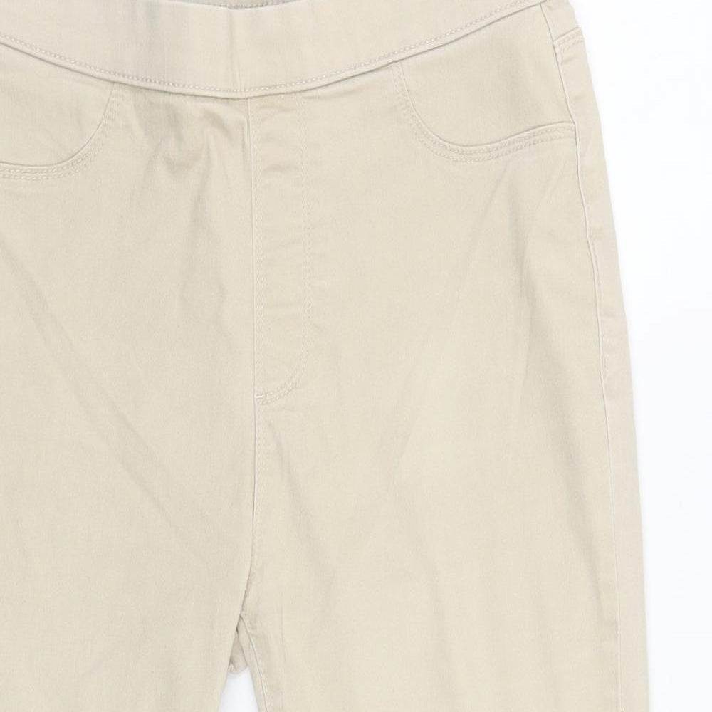 Preworn Womens Beige Cotton Jegging Jeans Size 10 Regular - 19in inside leg