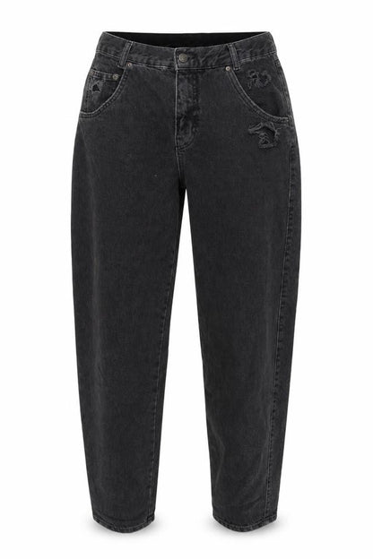 Pull&Bear Womens Black Cotton Mom Jeans Size 6 L30 in Regular Zip