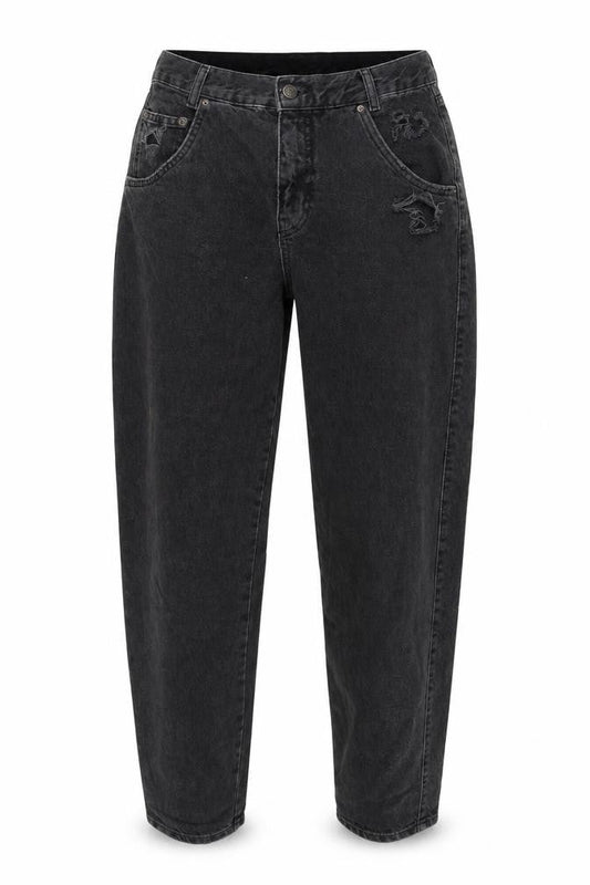 Pull&Bear Womens Black Cotton Mom Jeans Size 6 L30 in Regular Zip