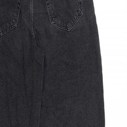 Pull&Bear Womens Black Cotton Mom Jeans Size 6 L30 in Regular Zip