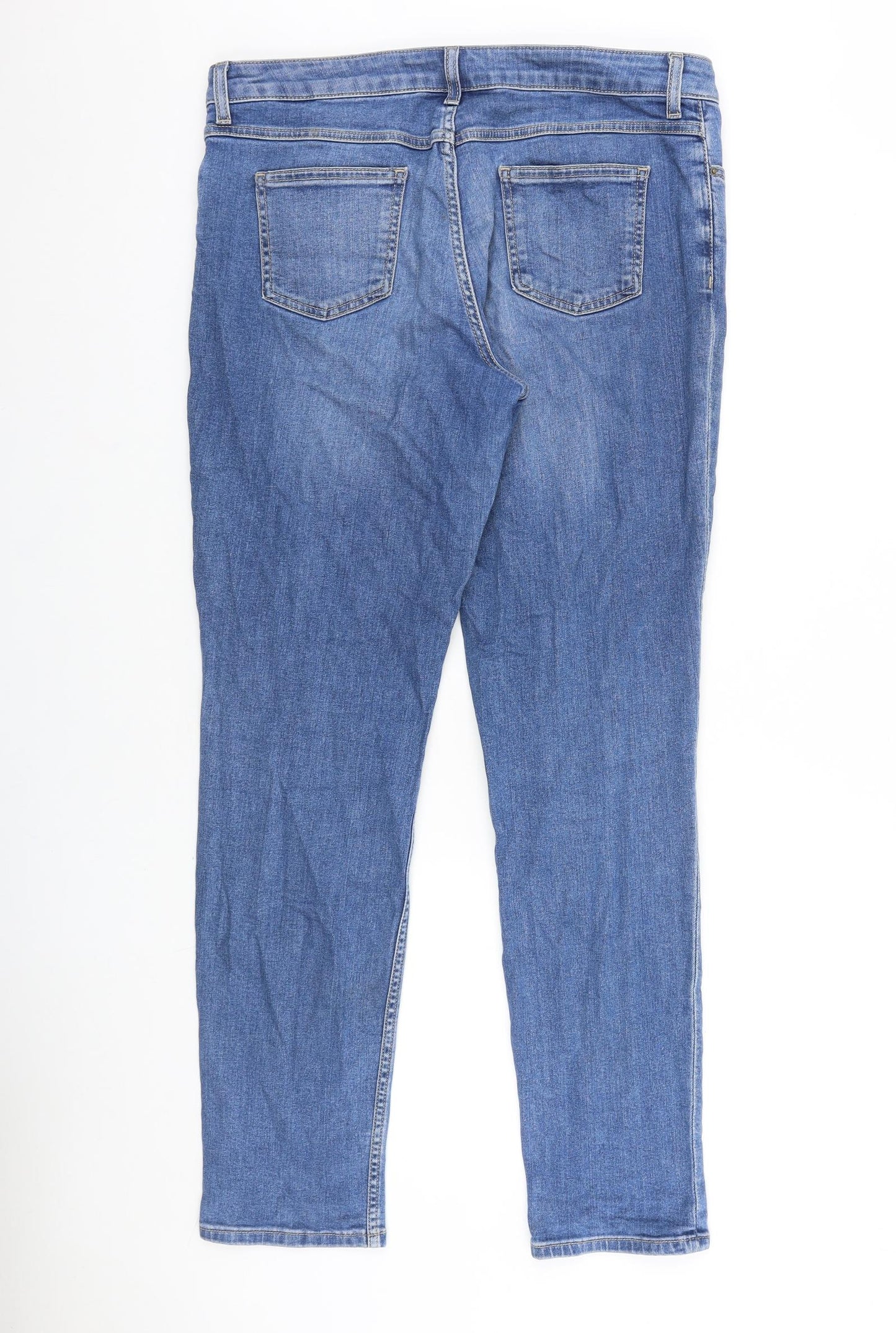 Preworn Womens Blue Cotton Skinny Jeans Size 35 in L30 in Regular Zip