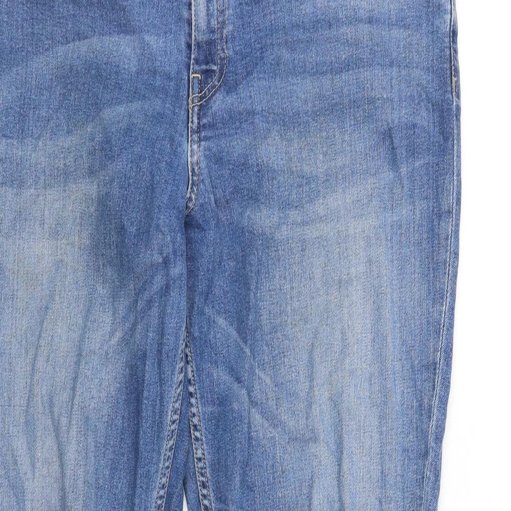 Preworn Womens Blue Cotton Skinny Jeans Size 35 in L30 in Regular Zip