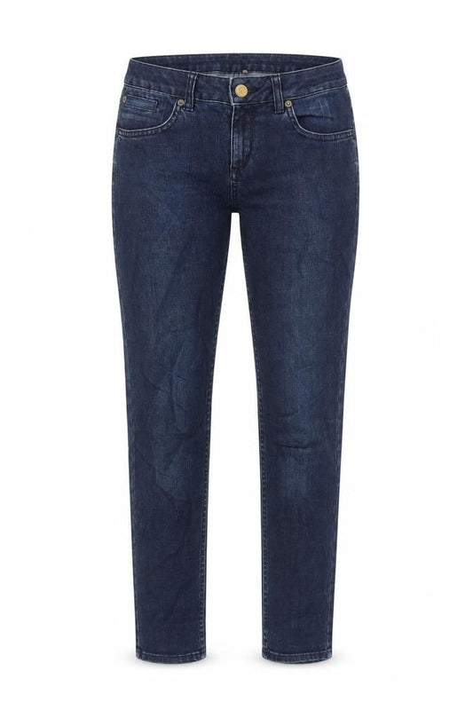 Topshop Womens Blue Cotton Tapered Jeans Size 28 in L30 in Regular Zip
