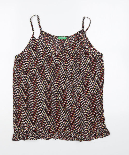United Colors of Benetton Womens Multicoloured Geometric Polyester Camisole Tank Size S V-Neck
