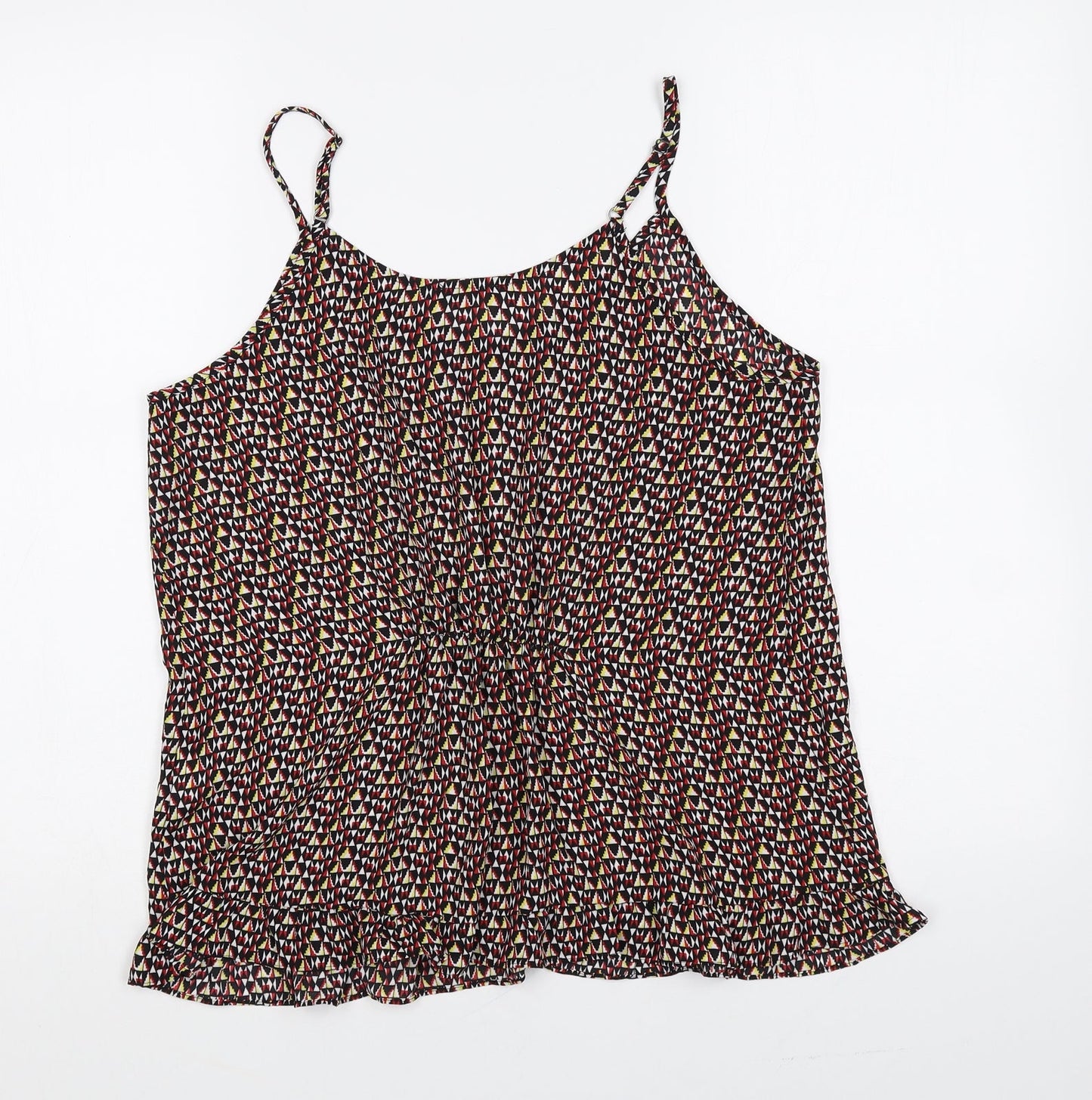 United Colors of Benetton Womens Multicoloured Geometric Polyester Camisole Tank Size S V-Neck