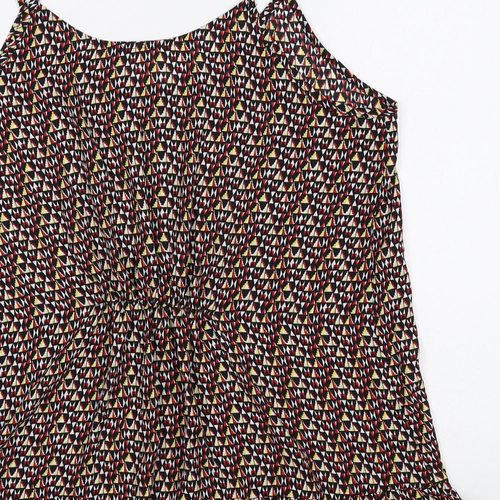 United Colors of Benetton Womens Multicoloured Geometric Polyester Camisole Tank Size S V-Neck