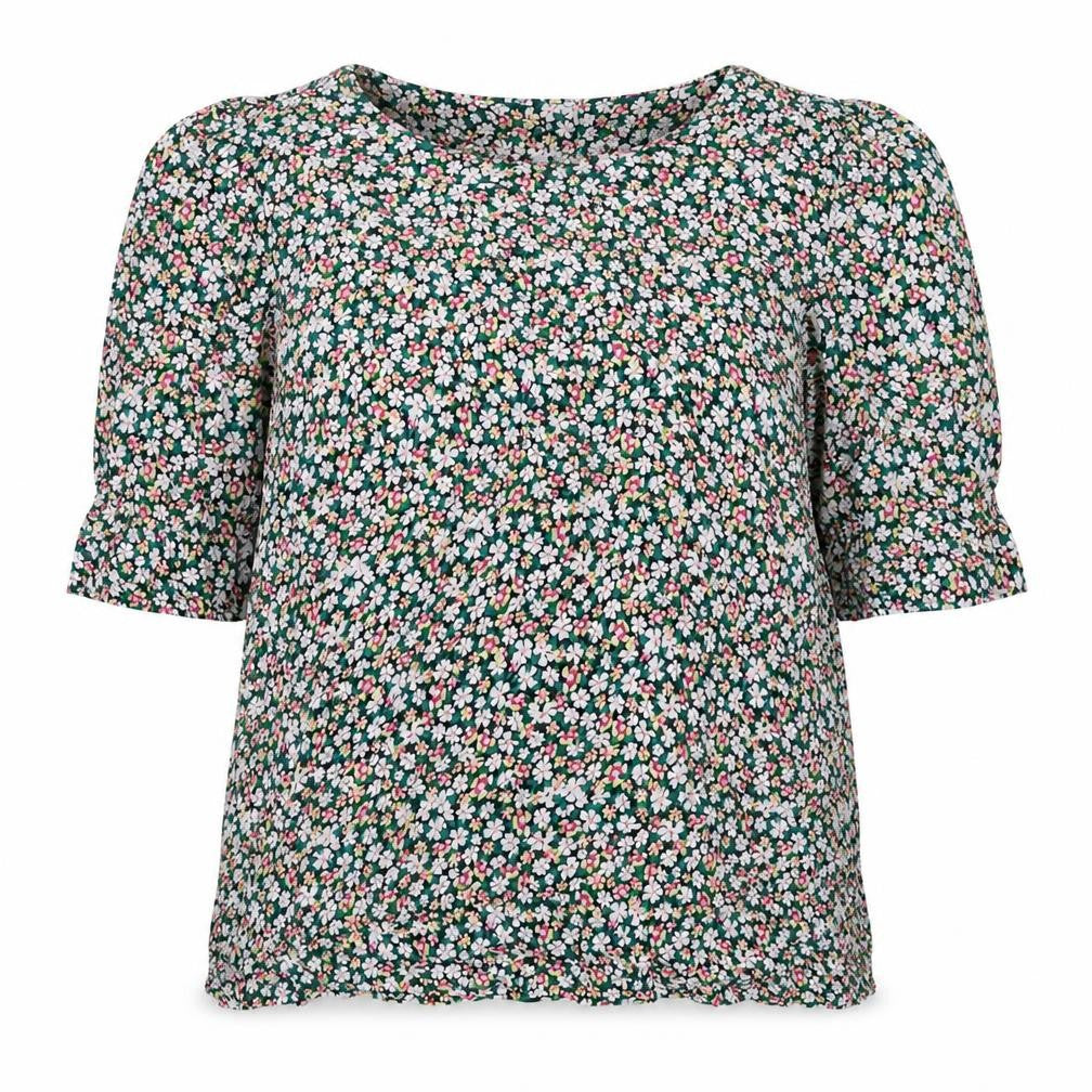 Marks & Spencer Womens Multicoloured Floral Viscose Basic Blouse Size 8 Round Neck